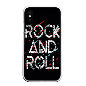Чехол для iPhone XS Max матовый с принтом Rock And Roll в Тюмени, Силикон | Область печати: задняя сторона чехла, без боковых панелей | Тематика изображения на принте: модный | музыка | надписи | надпись | песня | рок н ролл | символы | сообщение | танец | текст | фраза | цитаты | черный