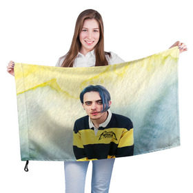 Флаг 3D с принтом Кирилл Бледный. Пошлая Молли в Тюмени, 100% полиэстер | плотность ткани — 95 г/м2, размер — 67 х 109 см. Принт наносится с одной стороны | кирилл бледный | музыка | пошлая молли | солист группы