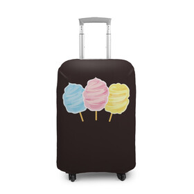 Чехол для чемодана 3D с принтом Сладкая вата в Тюмени, 86% полиэфир, 14% спандекс | двустороннее нанесение принта, прорези для ручек и колес | вата | воздушная | воздушная вата | летнее настроение | сладкоежка