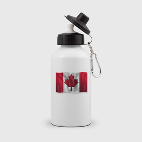 Бутылка спортивная с принтом Канада в Тюмени, металл | емкость — 500 мл, в комплекте две пластиковые крышки и карабин для крепления | 3d | 3д | canada | государственный | государство | канада | канадец | канадский | канадцы | клён | лист | листья | объёмный | страна | страны | туристические | туристический | флаг | флаги | флажки | флажок