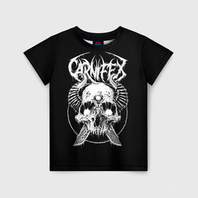 Детская футболка 3D с принтом Carnifex в Тюмени, 100% гипоаллергенный полиэфир | прямой крой, круглый вырез горловины, длина до линии бедер, чуть спущенное плечо, ткань немного тянется | Тематика изображения на принте: behemoth | black | blackmetal | burzum | carnifex | punk | rock | suicide silence