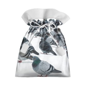 Подарочный 3D мешок с принтом Голуби в Тюмени, 100% полиэстер | Размер: 29*39 см | bird | pigeon | russia | snow | winter | голубь | животные | зима | курлык | птицы | россия | снег | текстура | фон | фотография