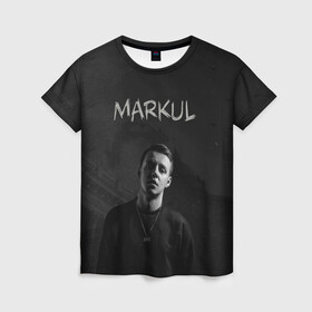 Женская футболка 3D с принтом MARKUL в Тюмени, 100% полиэфир ( синтетическое хлопкоподобное полотно) | прямой крой, круглый вырез горловины, длина до линии бедер | depression | gang | great | green | markul | park | маркул