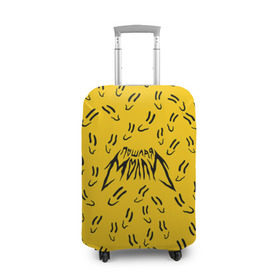 Чехол для чемодана 3D с принтом Пошлая Молли Смайлики в Тюмени, 86% полиэфир, 14% спандекс | двустороннее нанесение принта, прорези для ручек и колес | pop | punk | rock | желтый | лого | панк | паттерн | поп | рок | смайл | смайлик