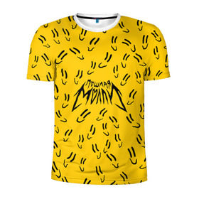 Мужская футболка 3D спортивная с принтом Пошлая Молли Смайлики в Тюмени, 100% полиэстер с улучшенными характеристиками | приталенный силуэт, круглая горловина, широкие плечи, сужается к линии бедра | pop | punk | rock | желтый | лого | панк | паттерн | поп | рок | смайл | смайлик