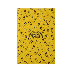 Обложка для паспорта матовая кожа с принтом Пошлая Молли Смайлики в Тюмени, натуральная матовая кожа | размер 19,3 х 13,7 см; прозрачные пластиковые крепления | pop | punk | rock | желтый | лого | панк | паттерн | поп | рок | смайл | смайлик