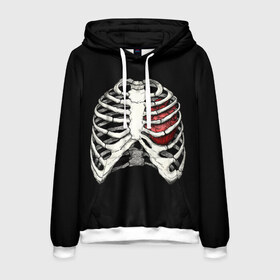 Мужская толстовка 3D с принтом My Heart в Тюмени, 100% полиэстер | двухслойный капюшон со шнурком для регулировки, мягкие манжеты на рукавах и по низу толстовки, спереди карман-кенгуру с мягким внутренним слоем. | bone | bones | chest | heart | hearts | love | organ | organs | ribs | skeleton | x ray | грудная клетка | кости | кость | орган | органы | ребра | рентген | сердца | сердце | скелет
