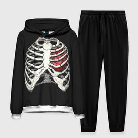 Мужской костюм 3D (с толстовкой) с принтом My Heart в Тюмени,  |  | bone | bones | chest | heart | hearts | love | organ | organs | ribs | skeleton | x ray | грудная клетка | кости | кость | орган | органы | ребра | рентген | сердца | сердце | скелет