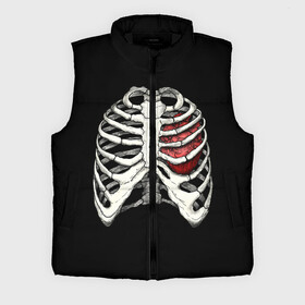 Мужской жилет утепленный 3D с принтом My Heart в Тюмени,  |  | bone | bones | chest | heart | hearts | love | organ | organs | ribs | skeleton | x ray | грудная клетка | кости | кость | орган | органы | ребра | рентген | сердца | сердце | скелет