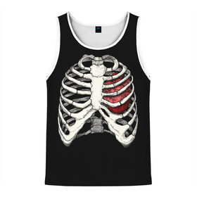 Мужская майка 3D с принтом My Heart в Тюмени, 100% полиэстер | круглая горловина, приталенный силуэт, длина до линии бедра. Пройма и горловина окантованы тонкой бейкой | bone | bones | chest | heart | hearts | love | organ | organs | ribs | skeleton | x ray | грудная клетка | кости | кость | орган | органы | ребра | рентген | сердца | сердце | скелет