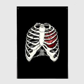 Постер с принтом My Heart в Тюмени, 100% бумага
 | бумага, плотность 150 мг. Матовая, но за счет высокого коэффициента гладкости имеет небольшой блеск и дает на свету блики, но в отличии от глянцевой бумаги не покрыта лаком | Тематика изображения на принте: bone | bones | chest | heart | hearts | love | organ | organs | ribs | skeleton | x ray | грудная клетка | кости | кость | орган | органы | ребра | рентген | сердца | сердце | скелет