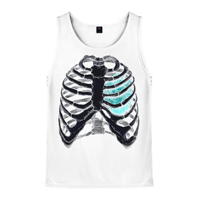 Мужская майка 3D с принтом X-Ray в Тюмени, 100% полиэстер | круглая горловина, приталенный силуэт, длина до линии бедра. Пройма и горловина окантованы тонкой бейкой | bone | bones | chest | heart | hearts | love | organ | organs | ribs | skeleton | x ray | грудная клетка | кости | кость | орган | органы | ребра | рентген | сердца | сердце | скелет
