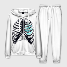 Мужской костюм 3D с принтом X-Ray в Тюмени, 100% полиэстер | Манжеты и пояс оформлены тканевой резинкой, двухслойный капюшон со шнурком для регулировки, карманы спереди | bone | bones | chest | heart | hearts | love | organ | organs | ribs | skeleton | x ray | грудная клетка | кости | кость | орган | органы | ребра | рентген | сердца | сердце | скелет