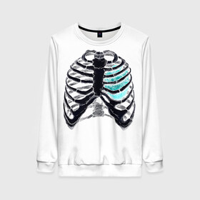 Женский свитшот 3D с принтом X-Ray в Тюмени, 100% полиэстер с мягким внутренним слоем | круглый вырез горловины, мягкая резинка на манжетах и поясе, свободная посадка по фигуре | bone | bones | chest | heart | hearts | love | organ | organs | ribs | skeleton | x ray | грудная клетка | кости | кость | орган | органы | ребра | рентген | сердца | сердце | скелет