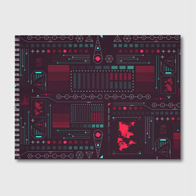 Альбом для рисования с принтом Cyber в Тюмени, 100% бумага
 | матовая бумага, плотность 200 мг. | art | background | cyber | microchip | system | texture | арт | кибер | микросхема | система | текстура | фон