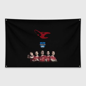 Флаг-баннер с принтом Ice challenge 2020 в Тюмени, 100% полиэстер | размер 67 х 109 см, плотность ткани — 95 г/м2; по краям флага есть четыре люверса для крепления | Тематика изображения на принте: 2020 | challenge | ice | maincast | mousesports | mouz | win