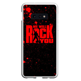 Чехол для Samsung S10E с принтом Queen - We Will Rock You в Тюмени, Силикон | Область печати: задняя сторона чехла, без боковых панелей | freddie mercury | paul | queen | quen | богемская рапсодия | брайан мэй | глэм | группа | джон дикон | квин | королева | куин | меркури | меркьюри | музыкант | мэркури | певец | песня | поп | роджер тейлор | рок