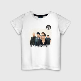 Детская футболка хлопок с принтом U2 в Тюмени, 100% хлопок | круглый вырез горловины, полуприлегающий силуэт, длина до линии бедер | david hewson | u2 | адам клейтон | альтернативный рок | боно эдж | дэнс рок | ларри маллен | постпанк | рок | софт рок | ю ту