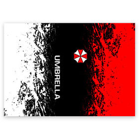 Поздравительная открытка с принтом RESIDENT EVIL UMBRELLA | РЕЗИДЕНТ ЕВИЛ в Тюмени, 100% бумага | плотность бумаги 280 г/м2, матовая, на обратной стороне линовка и место для марки
 | ada wong | biohazard | leon | nemesis | project resistance | raccoon city | re | re3 | resident evil | resident evil 3 | rpd | stars | umbrella | ада вонг | амбрелла | немезис | ужасы