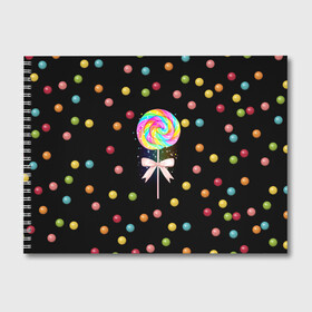 Альбом для рисования с принтом Леденец в Тюмени, 100% бумага
 | матовая бумага, плотность 200 мг. | Тематика изображения на принте: карамель | конфета | леденец | мармелад | радужный | разноцветный | сахар | сладкий