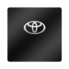 Магнит виниловый Квадрат с принтом Toyota carbon в Тюмени, полимерный материал с магнитным слоем | размер 9*9 см, закругленные углы | Тематика изображения на принте: 2020 | alphard | auto | camry | corolla | highlander | hilux | land cruiser 200 | prado | rav4 | sport | supra | toyota | tundra | авто | автомобиль | автомобильные | альфард | бренд | камри | марка | машины | спорт | тойота