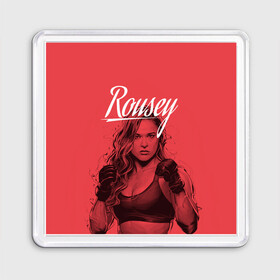 Магнит 55*55 с принтом Ronda Rousey в Тюмени, Пластик | Размер: 65*65 мм; Размер печати: 55*55 мм | mma | ronda rousey | rowdy | ufc | мма | ронда роузи