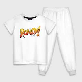Детская пижама хлопок с принтом Rowdy в Тюмени, 100% хлопок |  брюки и футболка прямого кроя, без карманов, на брюках мягкая резинка на поясе и по низу штанин
 | ronda rousey | rowdy | ронда роузи
