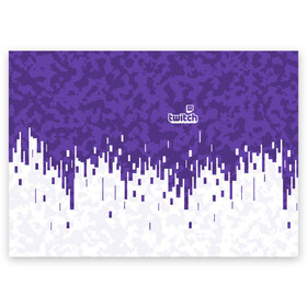 Поздравительная открытка с принтом Twitch в Тюмени, 100% бумага | плотность бумаги 280 г/м2, матовая, на обратной стороне линовка и место для марки
 | Тематика изображения на принте: camo | camouflage | game | gamer | twitch | игра | игры | камуфляж | компьютер | стрим | стример | твитч | твич