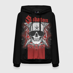 Женская толстовка 3D с принтом Sabaton Army Skull в Тюмени, 100% полиэстер  | двухслойный капюшон со шнурком для регулировки, мягкие манжеты на рукавах и по низу толстовки, спереди карман-кенгуру с мягким внутренним слоем. | battle metal | sabaton | военный рок | йоаким броден | крис рёланд | пар сундстрём | рок | рок группа | хэви метал | шведская группа | шведский рок