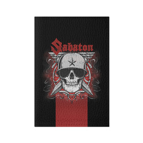 Обложка для паспорта матовая кожа с принтом Sabaton Army Skull в Тюмени, натуральная матовая кожа | размер 19,3 х 13,7 см; прозрачные пластиковые крепления | battle metal | sabaton | военный рок | йоаким броден | крис рёланд | пар сундстрём | рок | рок группа | хэви метал | шведская группа | шведский рок