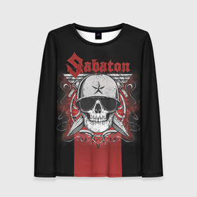 Женский лонгслив 3D с принтом Sabaton Army Skull в Тюмени, 100% полиэстер | длинные рукава, круглый вырез горловины, полуприлегающий силуэт | battle metal | sabaton | военный рок | йоаким броден | крис рёланд | пар сундстрём | рок | рок группа | хэви метал | шведская группа | шведский рок