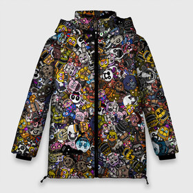 Женская зимняя куртка 3D с принтом FNaF стикербомбинг в Тюмени, верх — 100% полиэстер; подкладка — 100% полиэстер; утеплитель — 100% полиэстер | длина ниже бедра, силуэт Оверсайз. Есть воротник-стойка, отстегивающийся капюшон и ветрозащитная планка. 

Боковые карманы с листочкой на кнопках и внутренний карман на молнии | doodling | pattern | textures | tiles | дудлинг | игра. stickerbombing | коллаж | лица
голова | монстры | паттерны | паттрен | персонажи | пять ночей у фредди | тайлы | текстуры | фнаф | фон