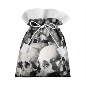 Подарочный 3D мешок с принтом ЧЕРЕПА в Тюмени, 100% полиэстер | Размер: 29*39 см | Тематика изображения на принте: abstract | abstraction | bones | fantasy | skull | голова | кости | скилет | череп