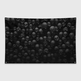 Флаг-баннер с принтом ЧЕРЕПА в Тюмени, 100% полиэстер | размер 67 х 109 см, плотность ткани — 95 г/м2; по краям флага есть четыре люверса для крепления | abstract | abstraction | bones | fantasy | skull | голова | кости | скилет | череп