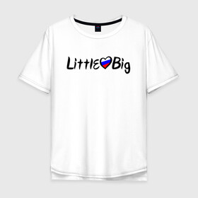 Мужская футболка хлопок Oversize с принтом Little Big в Тюмени, 100% хлопок | свободный крой, круглый ворот, “спинка” длиннее передней части | 20 | 2020 | big | eurovision | hooligans | little | music | rus | russian | биг | бузова | евровидение | ильич | литл | музыка | россия | флаг | шрифт