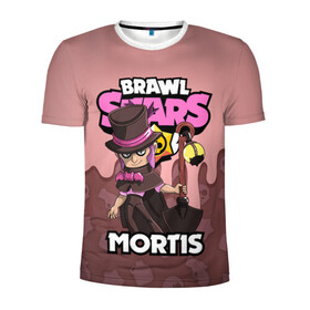 Мужская футболка 3D спортивная с принтом BRAWL STARS MORTIS в Тюмени, 100% полиэстер с улучшенными характеристиками | приталенный силуэт, круглая горловина, широкие плечи, сужается к линии бедра | brawl stars | brawl stars mortis | brawler | mortis | бравл старз | бравлер | мортис