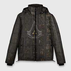Мужская зимняя куртка 3D с принтом Assassins Creed в Тюмени, верх — 100% полиэстер; подкладка — 100% полиэстер; утеплитель — 100% полиэстер | длина ниже бедра, свободный силуэт Оверсайз. Есть воротник-стойка, отстегивающийся капюшон и ветрозащитная планка. 

Боковые карманы с листочкой на кнопках и внутренний карман на молнии. | Тематика изображения на принте: 20 | ассасин | древний египет | игра | иероглифы | кредо | кредо асасинов | кредо ассасинов