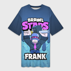 Платье-футболка 3D с принтом BRAWL STARS FRANK в Тюмени,  |  | brawl stars | brawl stars frank | brawler | frank | бравл старз | бравлер | игры | фрэнк