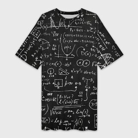 Платье-футболка 3D с принтом Математические формулы в Тюмени,  |  | formula | math | school | алгебра | математика | матеша | предметы | теорема | универ | физика | формула | школа