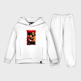 Детский костюм хлопок Oversize с принтом TYSON в Тюмени,  |  | art | box | fighter | iron | mike tyson | punch | rocky | sport | арт | боец | бокс | железный | й | канаты | майк тайсон | парню | перчатки | прикольная | ринг | рокки | спорт | тайсон | удар | человек | чемпион