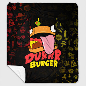 Плед с рукавами с принтом Fortnite Durrr Burger в Тюмени, 100% полиэстер | Закругленные углы, все края обработаны. Ткань не мнется и не растягивается. Размер 170*145 | chapter 2 | durr burger | fortnite | fortnite durrr burger | бургер | игры | фортнайт