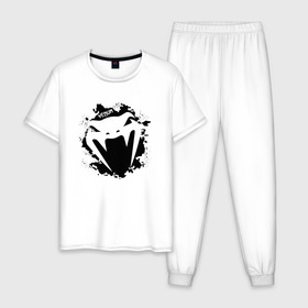 Мужская пижама хлопок с принтом VENUM в Тюмени, 100% хлопок | брюки и футболка прямого кроя, без карманов, на брюках мягкая резинка на поясе и по низу штанин
 | Тематика изображения на принте: 