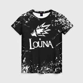 Женская футболка 3D с принтом Louna в Тюмени, 100% полиэфир ( синтетическое хлопкоподобное полотно) | прямой крой, круглый вырез горловины, длина до линии бедер | louna | music | rock | геворкян | лу | луна | лусине | лусинэ | лусинэ геворкян | музыка | панк рок | рок | хард рок