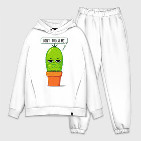 Мужской костюм хлопок OVERSIZE с принтом Dont Touch Me в Тюмени,  |  | art | cactus | drawing | inscription | phrase | pot | арт | горшок | кактус | надпись | рисунок | фраза