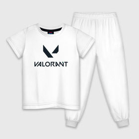 Детская пижама хлопок с принтом Valorant в Тюмени, 100% хлопок |  брюки и футболка прямого кроя, без карманов, на брюках мягкая резинка на поясе и по низу штанин
 | game | valorant | валорант | игра | тактический шутер | шутер