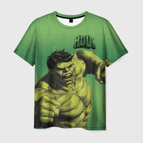 Мужская футболка 3D с принтом Hulk в Тюмени, 100% полиэфир | прямой крой, круглый вырез горловины, длина до линии бедер | avengers | bruce banner | hulk | marvel | vdzabma | брюс баннер | комикс | марвел | мстители | халк