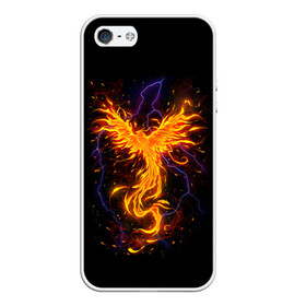 Чехол для iPhone 5/5S матовый с принтом Phoenix в Тюмени, Силикон | Область печати: задняя сторона чехла, без боковых панелей | beast | bird | creature | fire | flame | myth | mythical | phoenix | space | зверь | космос | миф | мифические | мифическое | огонь | пламя | птица | существо | феникс