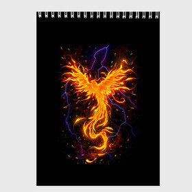 Скетчбук с принтом Phoenix в Тюмени, 100% бумага
 | 48 листов, плотность листов — 100 г/м2, плотность картонной обложки — 250 г/м2. Листы скреплены сверху удобной пружинной спиралью | beast | bird | creature | fire | flame | myth | mythical | phoenix | space | зверь | космос | миф | мифические | мифическое | огонь | пламя | птица | существо | феникс