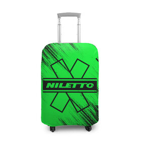 Чехол для чемодана 3D с принтом NILETTO в Тюмени, 86% полиэфир, 14% спандекс | двустороннее нанесение принта, прорези для ручек и колес | logo | niletto | логотип | любимка niletto | нилето
