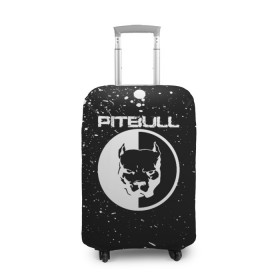 Чехол для чемодана 3D с принтом Pitbull в Тюмени, 86% полиэфир, 14% спандекс | двустороннее нанесение принта, прорези для ручек и колес | 